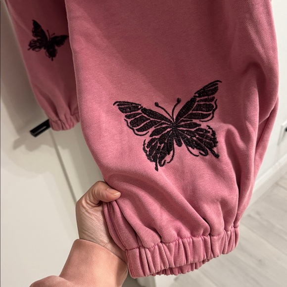 POL cotton embroidered Butterfly Pink Wide-Leg Pants SIZE SMALL - Picture 9 of 17
